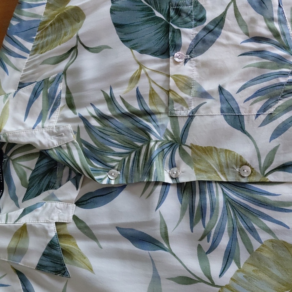 Tori Richard Hawaiian Leaf Print Shirt Mens Medium